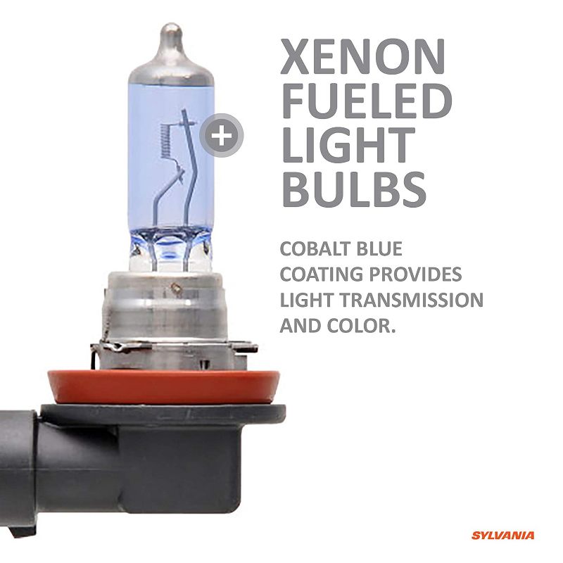 Sylvania H11SZ.BB2 High Performance SilverStar zXe H11 Halogen Fog Light Bulb HID Attitude and Xenon Fueled, White (2 Pack)