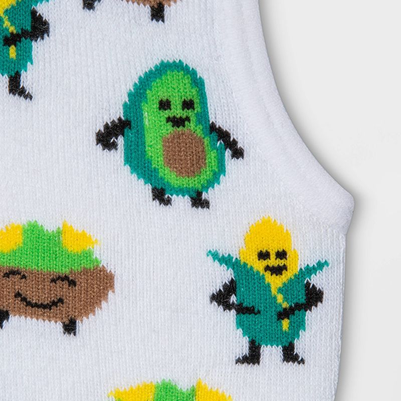 Women's Avocado & Chili 3pk Liner Socks - Xhilaration™ White/Black/Heather Gray 4-10