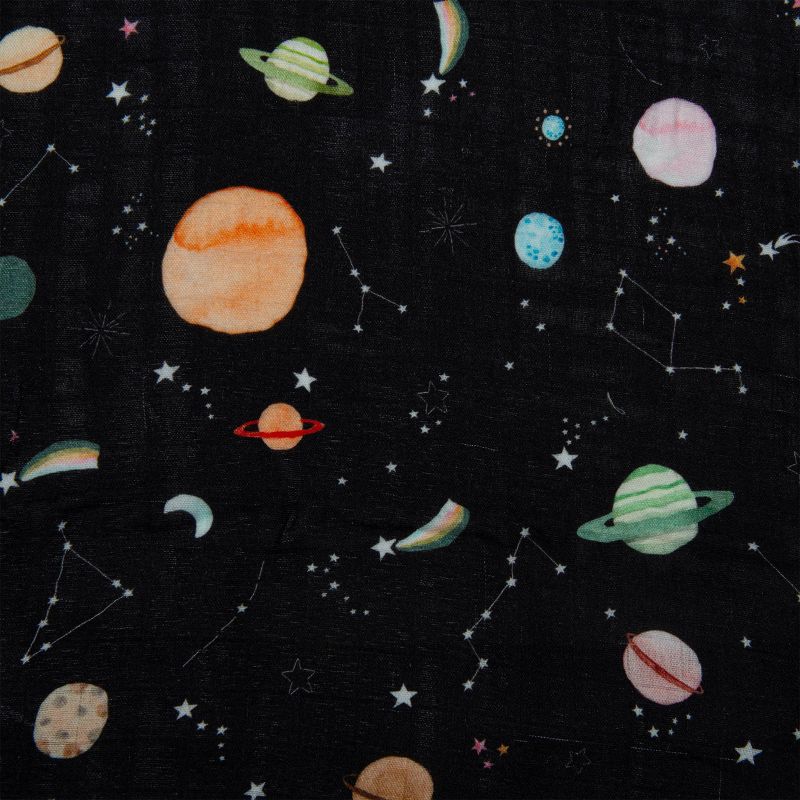 Loulou Lollipop Muslin Fitted Crib Sheet - Planets