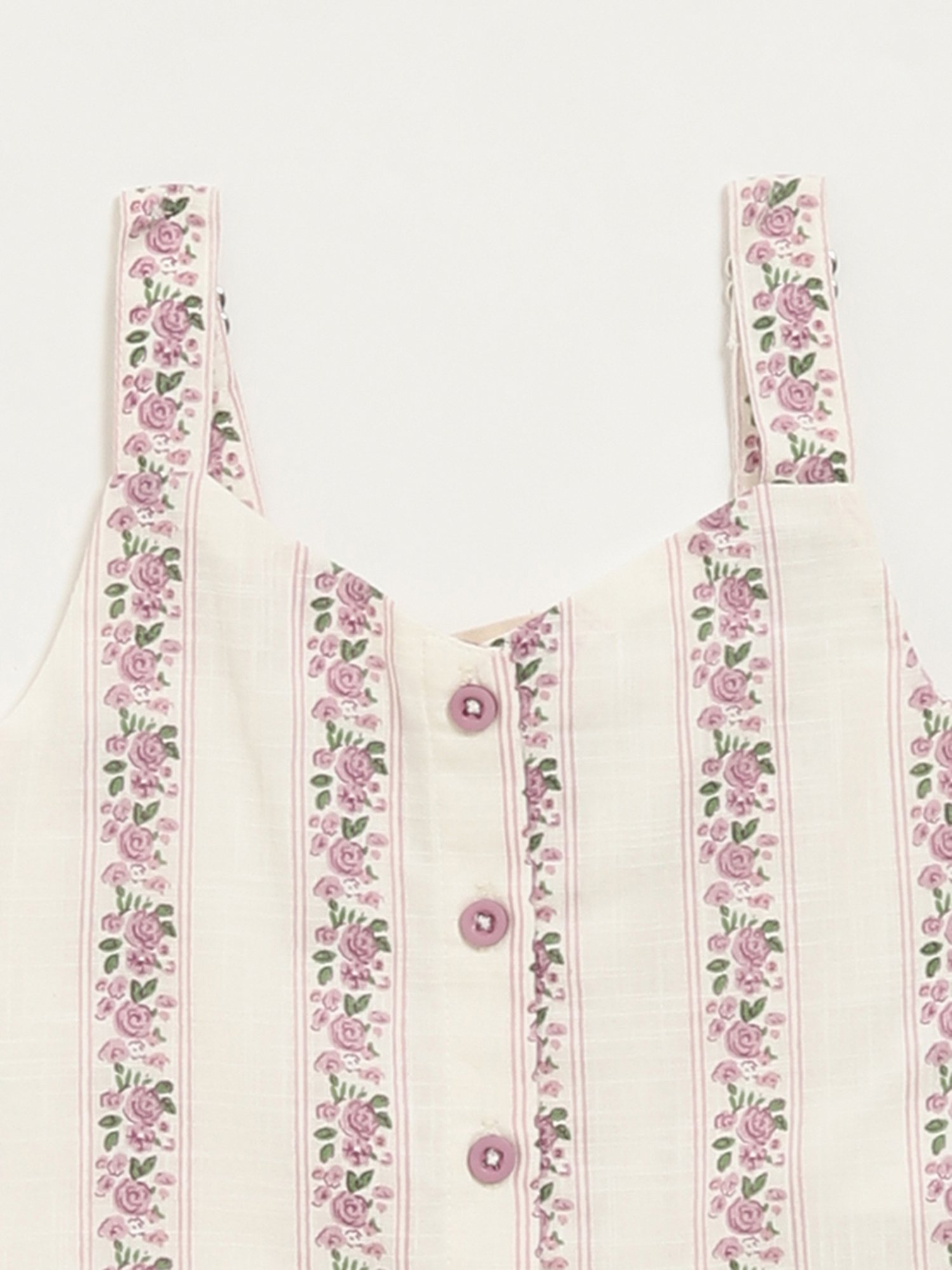 Utsa Kids by Westside Off-White Ditsy Floral Cotton Top