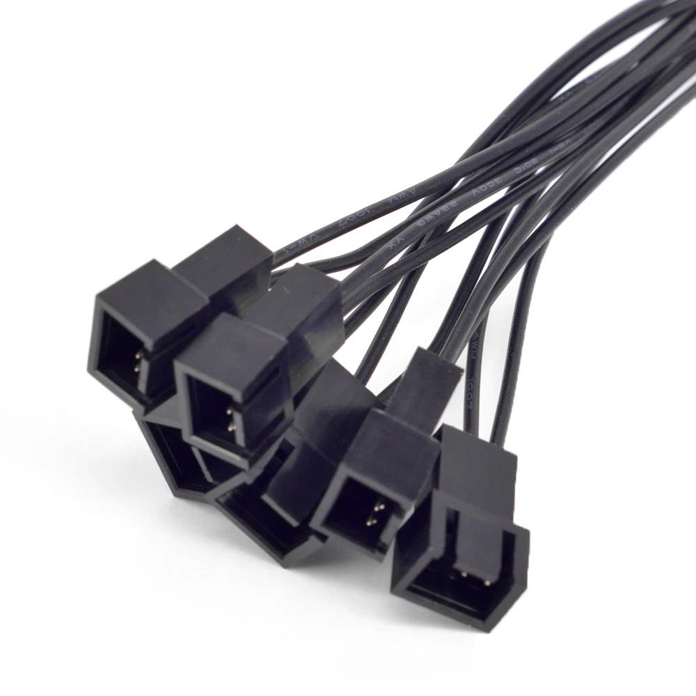 PCI-e 6pin 1 to 6 Port 3Pin Fan Power supply Cable For PCI express Graphics Card PC 6 ways 3P Cooling PWM Y splitter 20cm 22AWG
