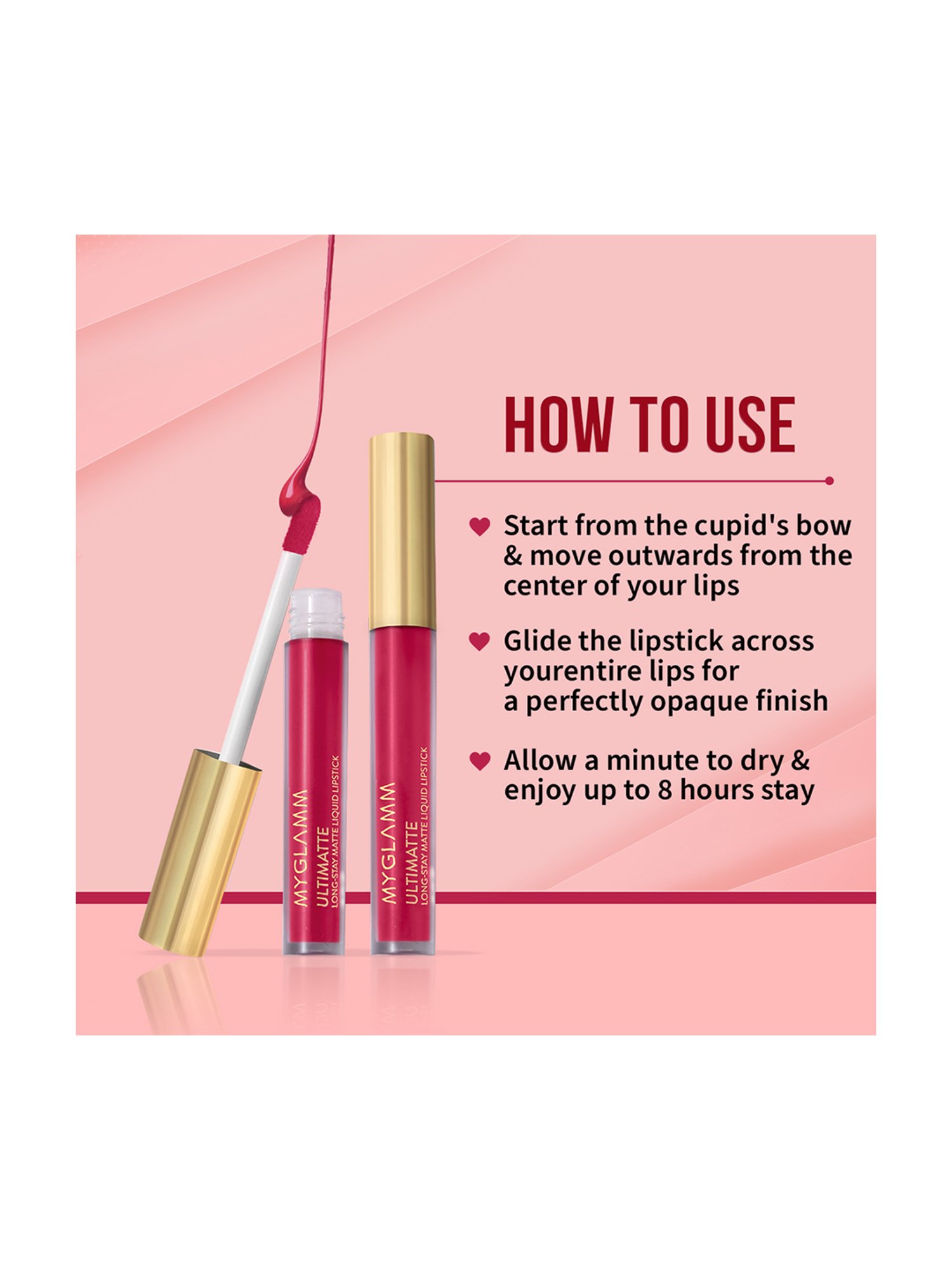 MyGlamm Ultimatte Long Stay Matte Liquid Lipstick Pink Doll - 2.5 ml