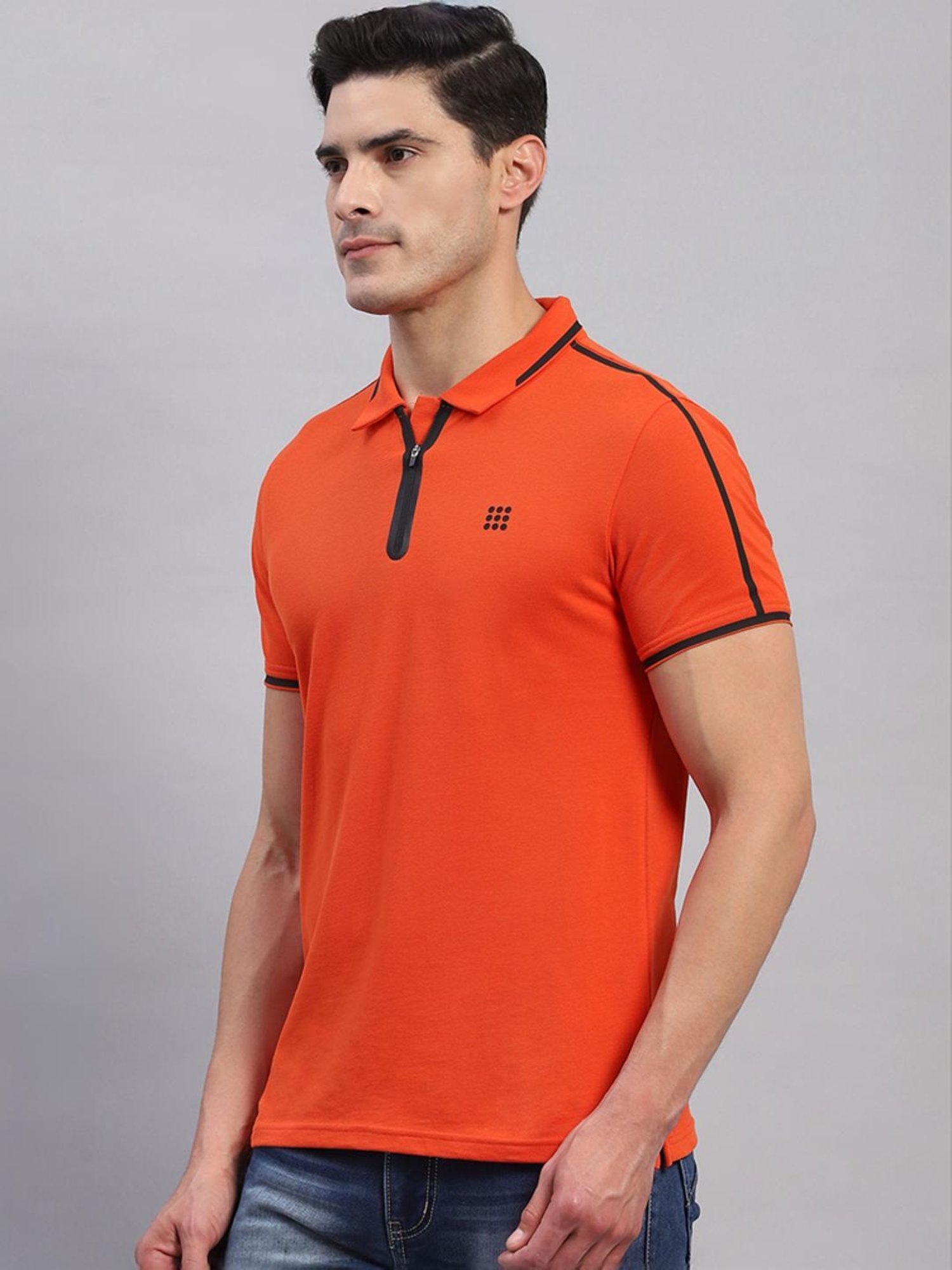 Rock.it Rust Cotton Regular Fit Polo T-Shirt