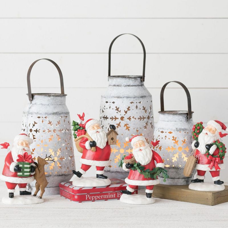 Sullivans Set of 3 Snowflake Lantern 14.75"H, 12.5"H & 8.5"H White