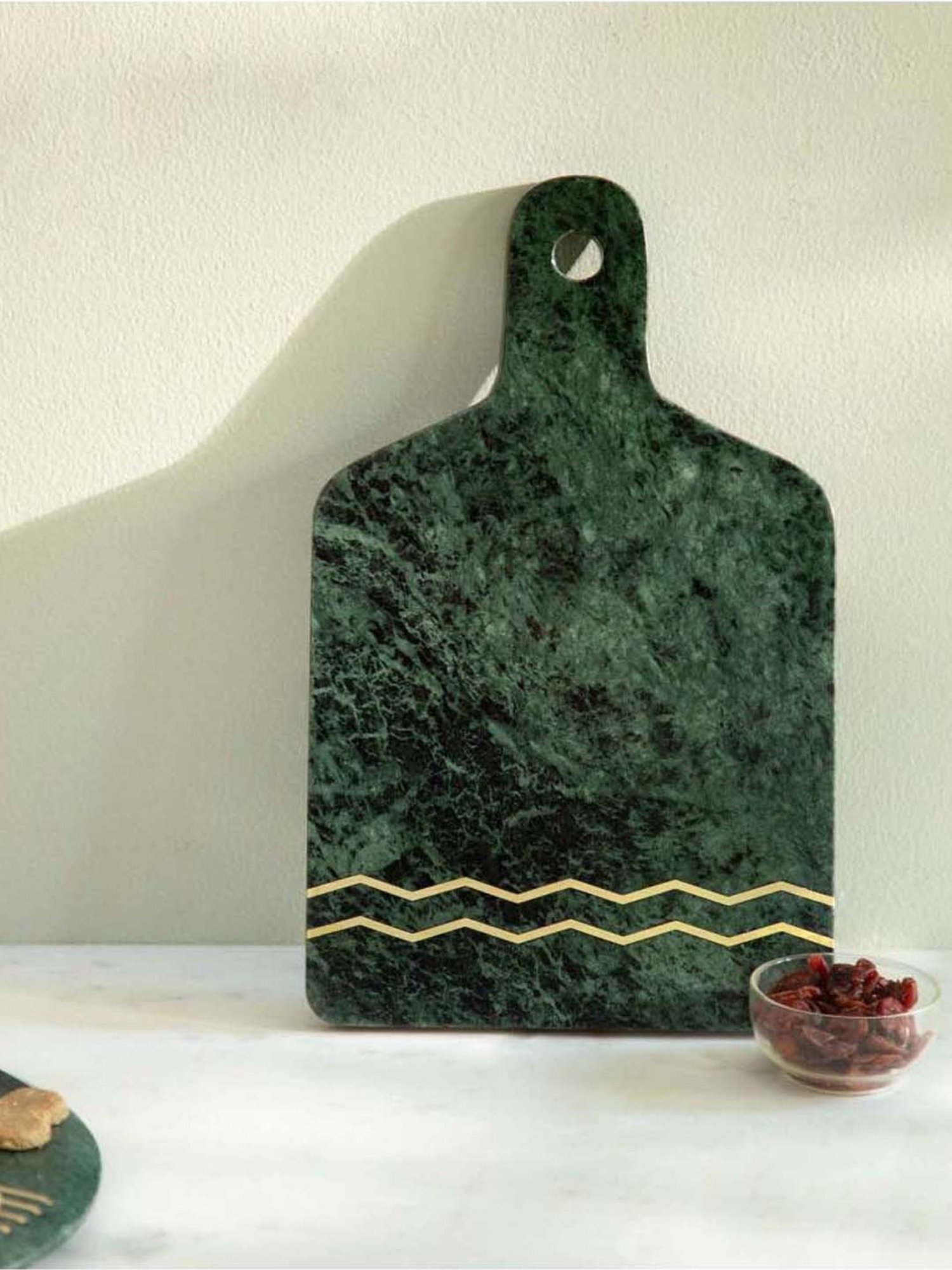 Ellementry Verde Green & Brown Marble Cheese Board