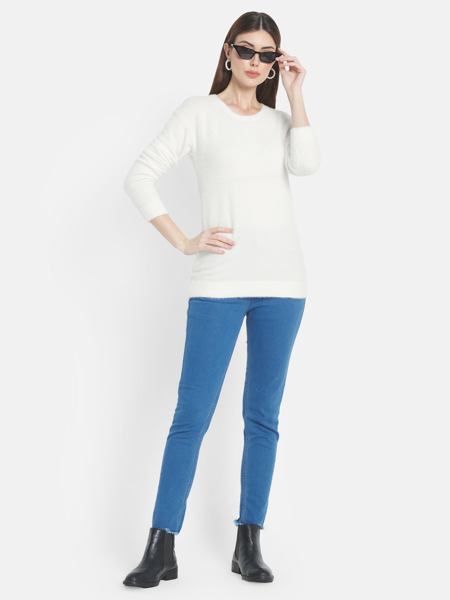 METTLE White Regular Fit Pullover