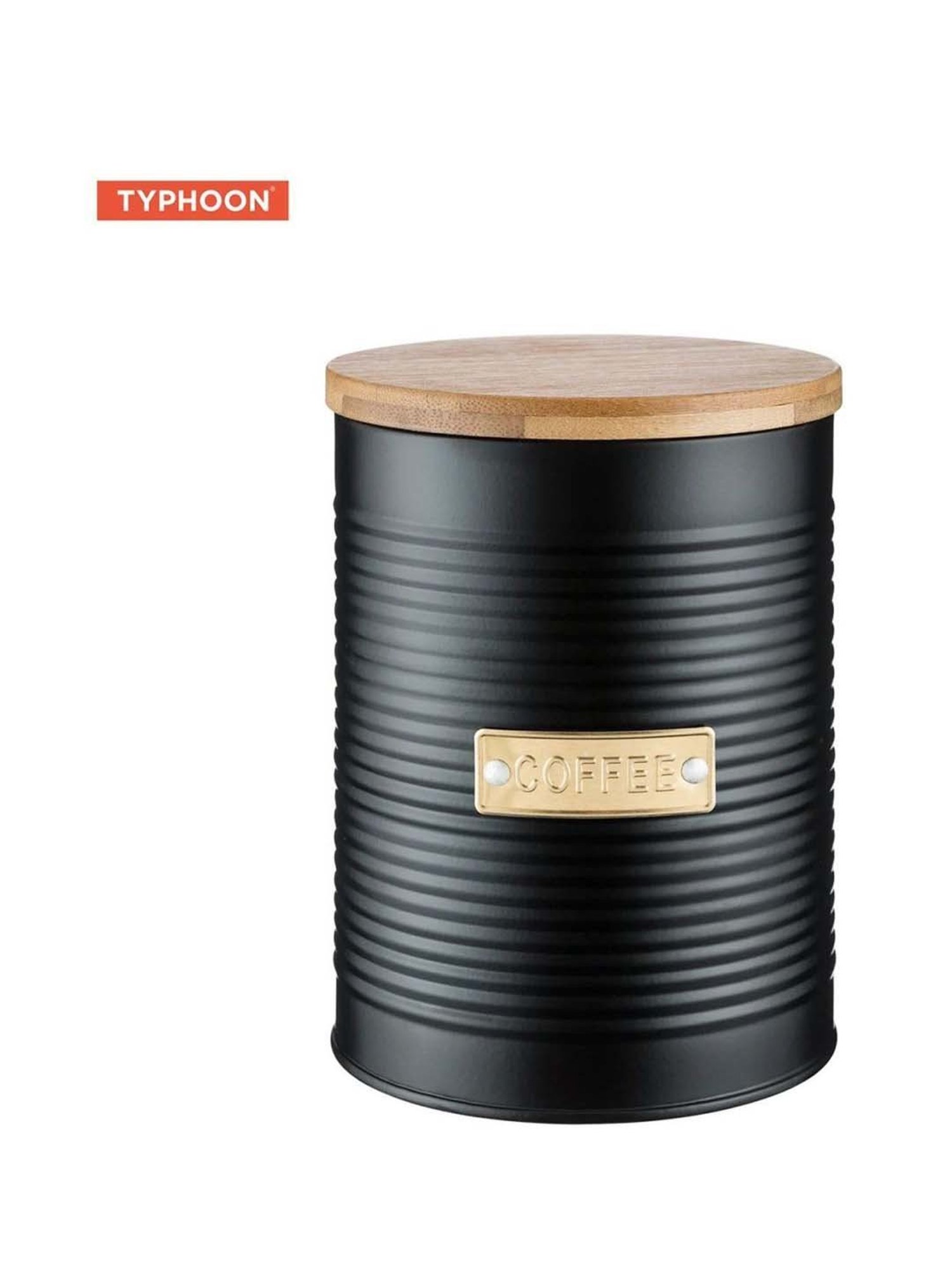 Typhoon 3-Piece Black Classic Medium Tea, Sugar & Coffee Container Set