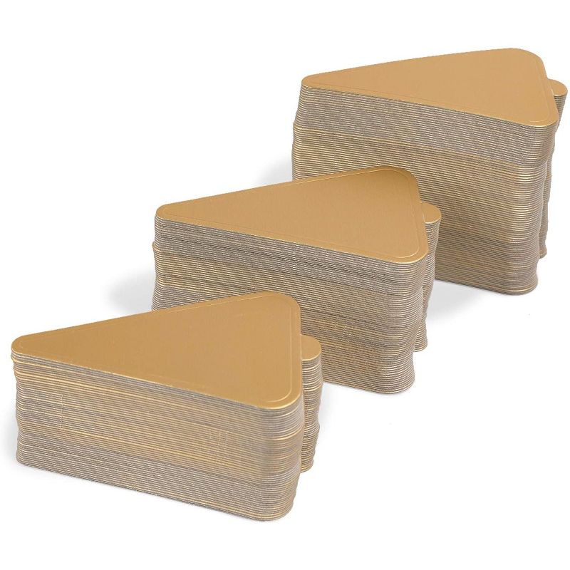 Sparkle and Bash 200 Pack Mini Cake Boards, Gold Foil Triangle Dessert Bases (3 x 4.6 In)