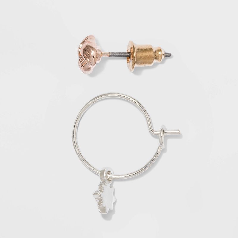 Worn Multi Plated Hammered Rectangle Statement Earrings - A New Day™ Gold