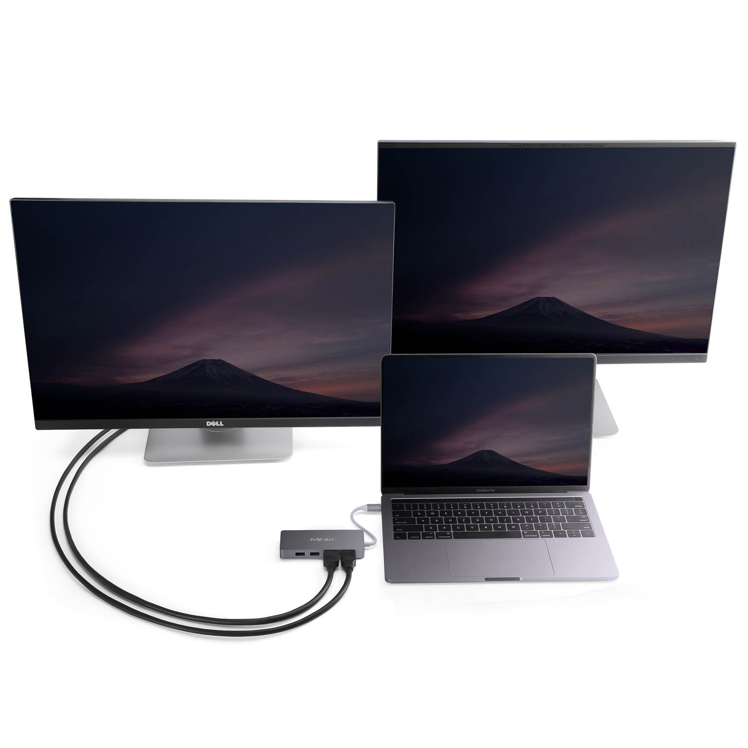 MINIX USB-C Hub Multiport Adapter with Dual HDMI Output, 4K Adapter, 3 USB 3.0 Ports, Gigabit Ethernet Port,USB-C Charging Port, Micro SD/SD Card Readers for Apple MacBook/MacBook Pro. (Silver)