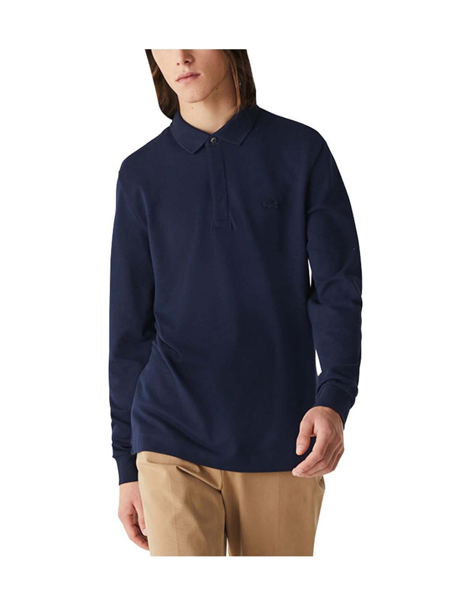 Lacoste Navy Paris Stretch Cotton Pique Regular Fit Polo T-Shirt