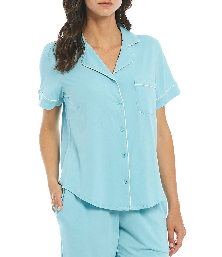 Cabernet Solid Jersey Knit Cropped Coordinating Pajama Set