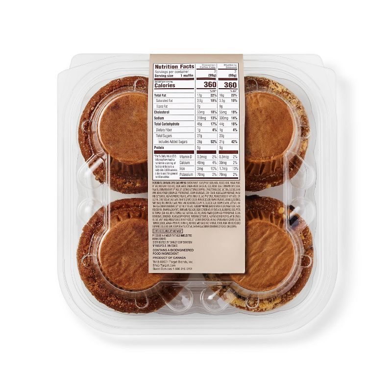 Blueberry Streusel & Cinnamon Coffee Cake Muffins Variety Pack - 14oz/4ct - Favorite Day™