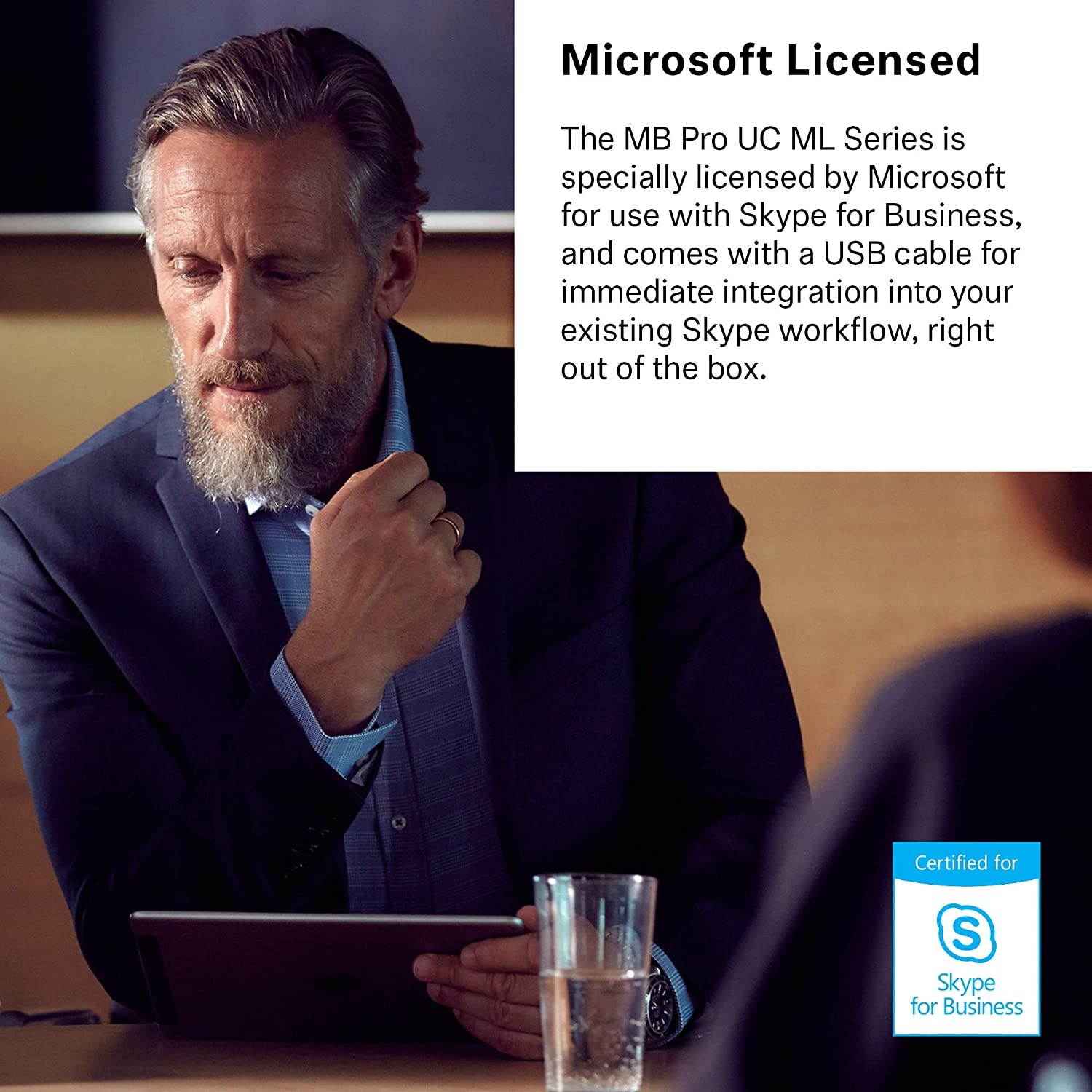 Sennheiser MB Pro 1 UC ML (506043) - Single-Sided, Dual-Connectivity, Wireless Bluetooth Headset | For Desk/Mobile Phone & Softphone/PC Connection| w/ HD Sound & Skype for Business (Black)