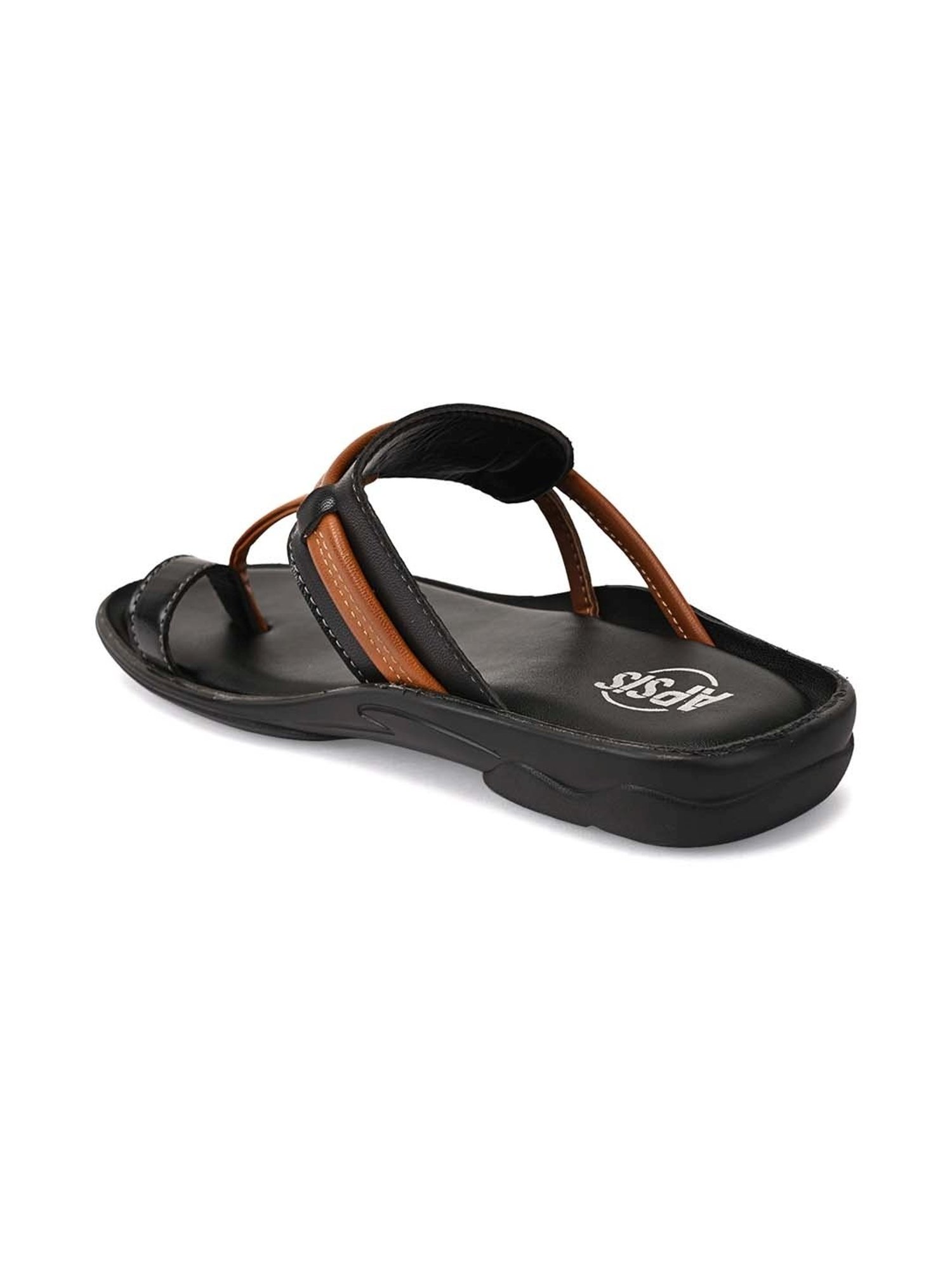 Apsis Men's Black Toe Ring Sandals