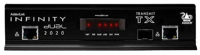 Adder - ALIF2020T-US - AdderLink INFINITY extender Transmitter - Dual head single link DVI, USB and audio extension over