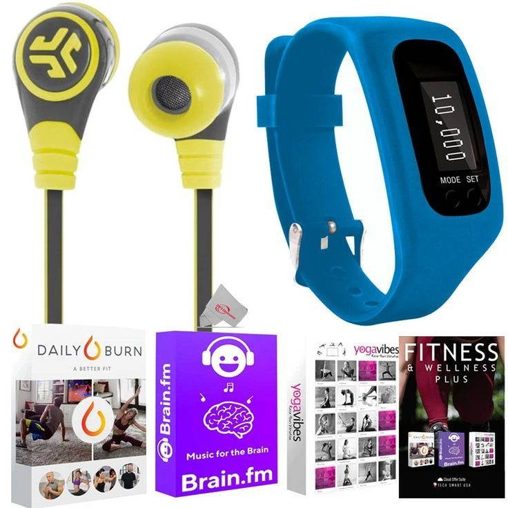 JLAB Diego Earbuds Yellow + Mic with Action Tracker Fitness Watch + Software