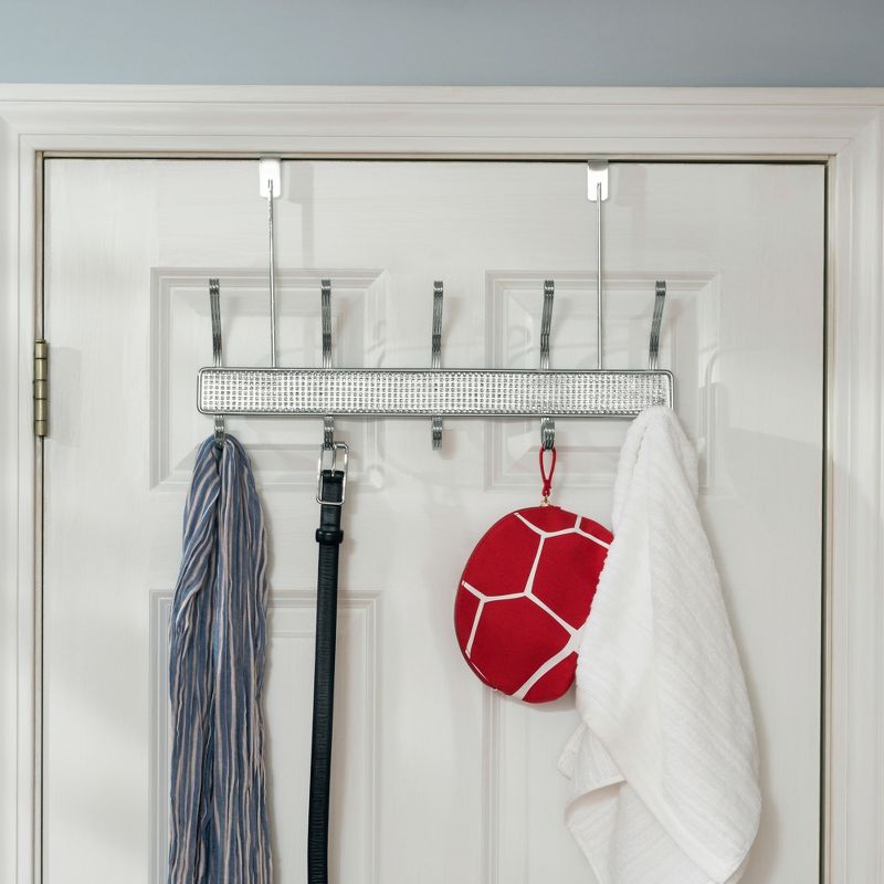 Home Basics Over the Door Metal Closet Rod, Silver