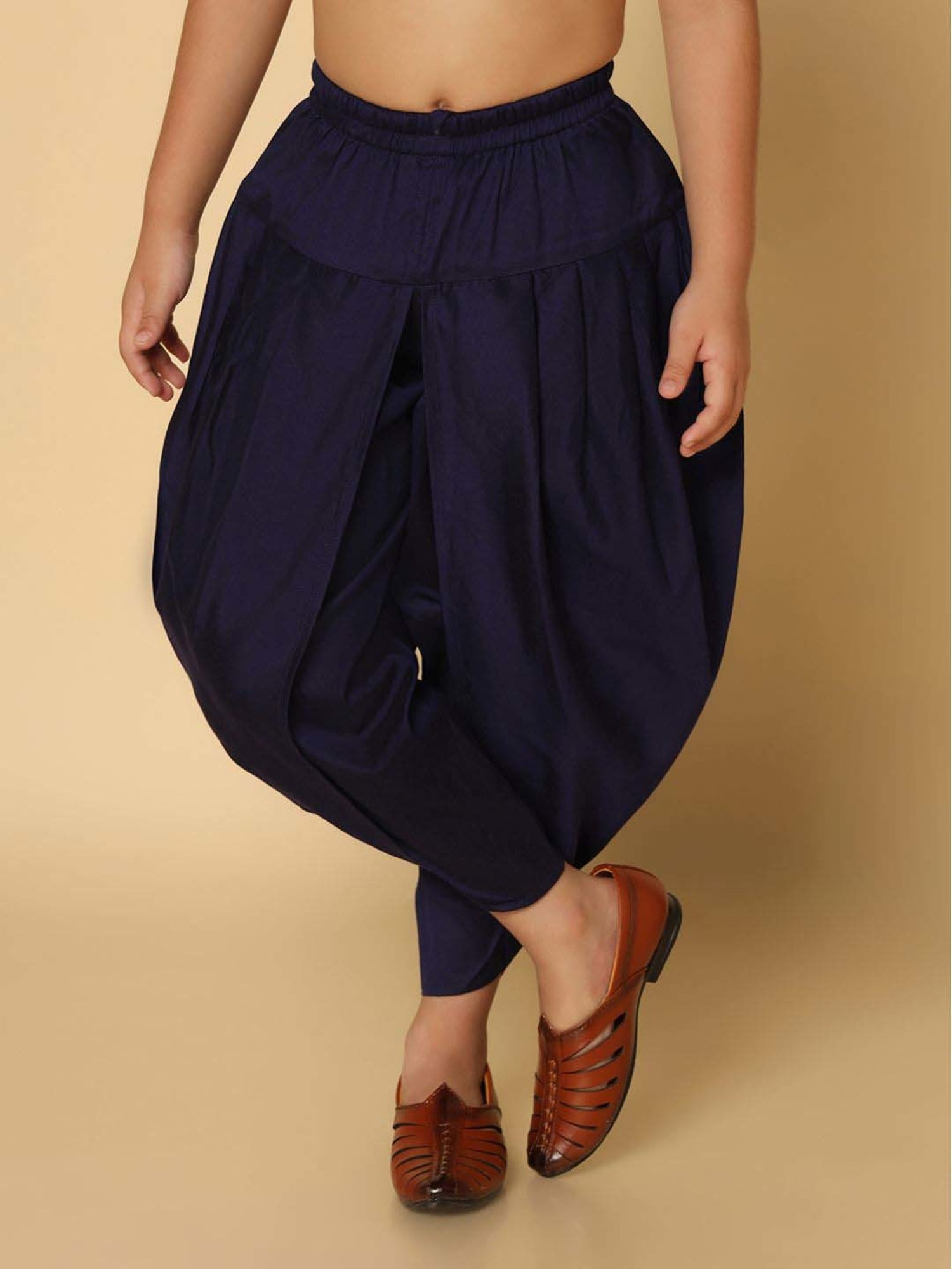 KISAH Kids Navy Cotton Regular Fit Dhoti Pants