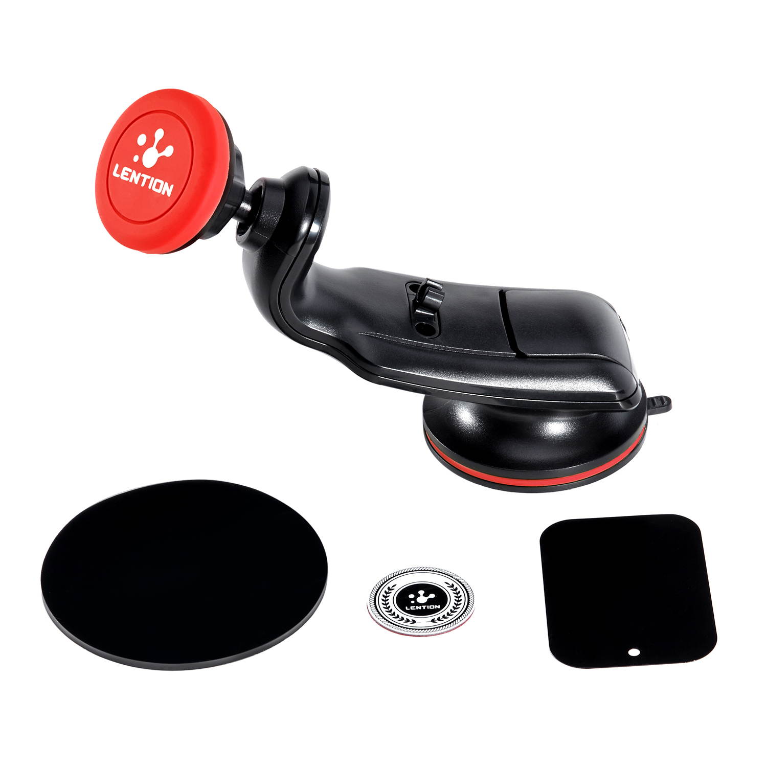 LENTION Magnetic Phone Holder,360&deg; Rotation Adsorption Car Mounts Holders for iPhone, iPod, Smart Phone, PSP, GPS - Black