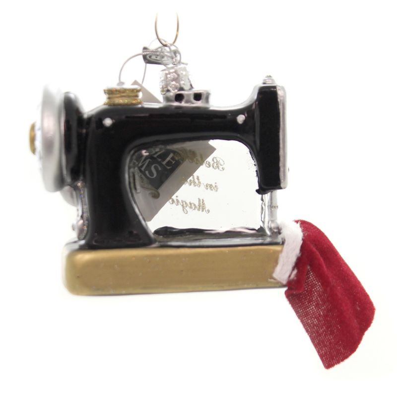 Noble Gems 3.0" Sewing Machine Ornament Singer Santa Hat  -  Tree Ornaments