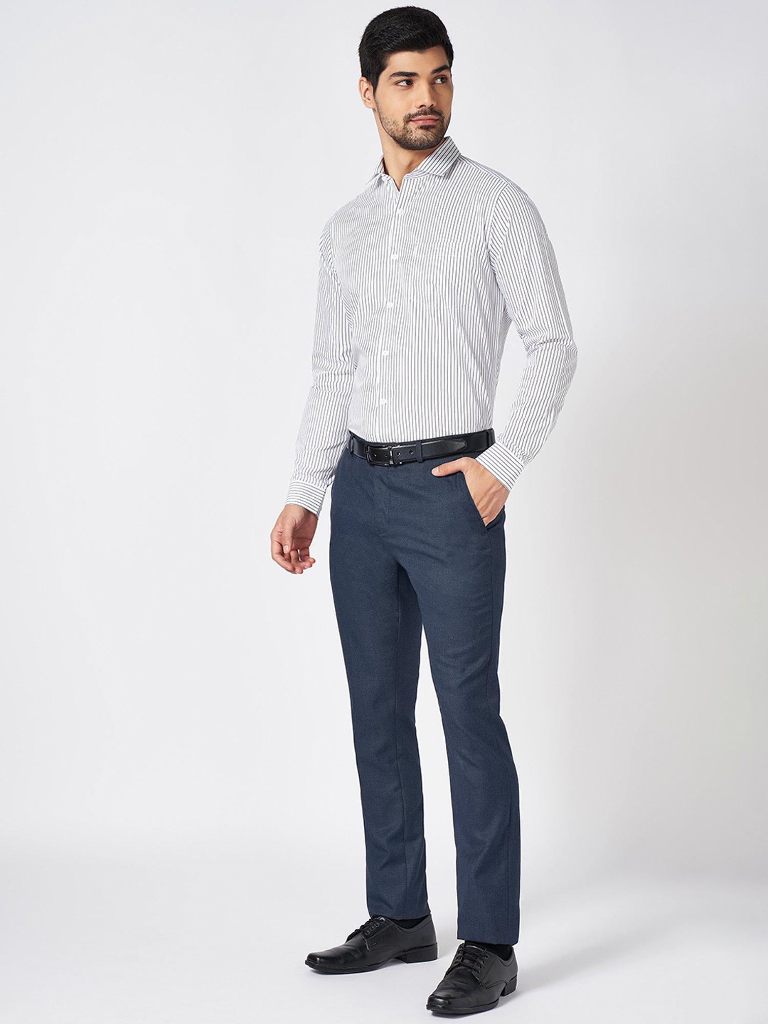 Peregrine by Pantaloons Sea Salt Cotton Slim Fit Tie - Dye Shirt