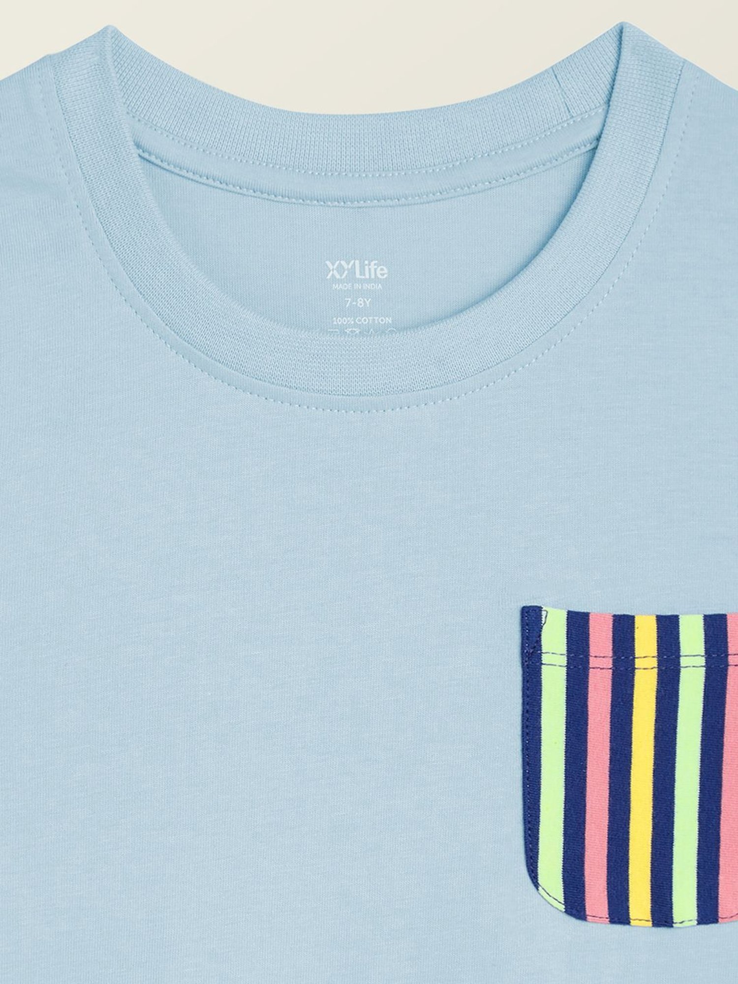 XY Life Kids Purple & Sky Blue Cotton Printed T-Shirt (Pack of 2)