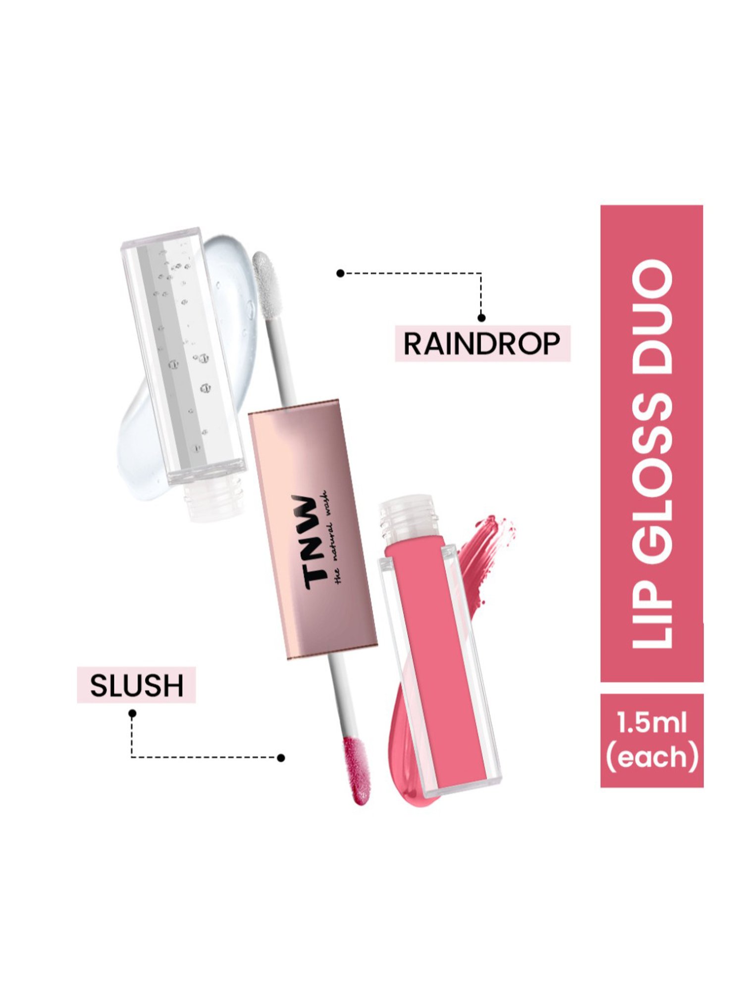 TNW-The Natural Wash Gloss To Glam Nourishing Lip Gloss Duo Raindrop-Slush - 3 ml