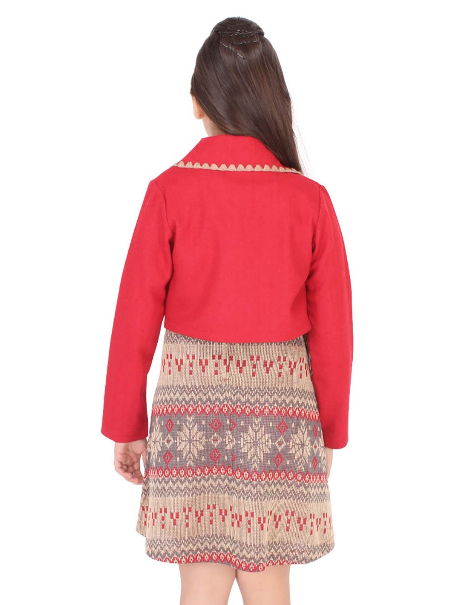 Cutecumber Kids Multicolor Printed Dress with Shrug