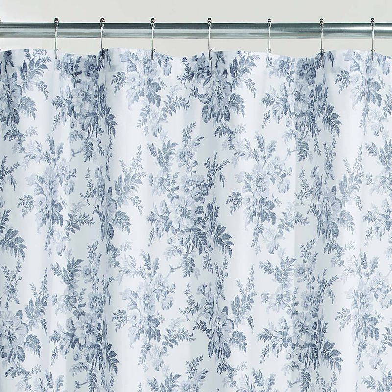 Annalise Floral Shower Curtain Gray - Laura Ashley