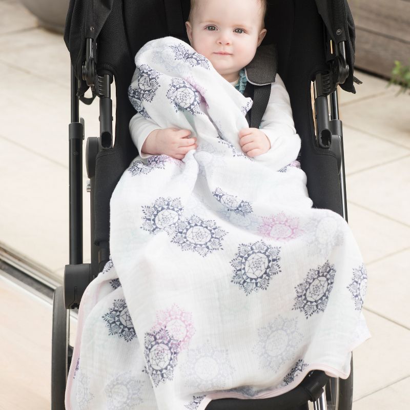 Aden by Aden + Anais Stroller Swaddle Blanket - Pretty Pink