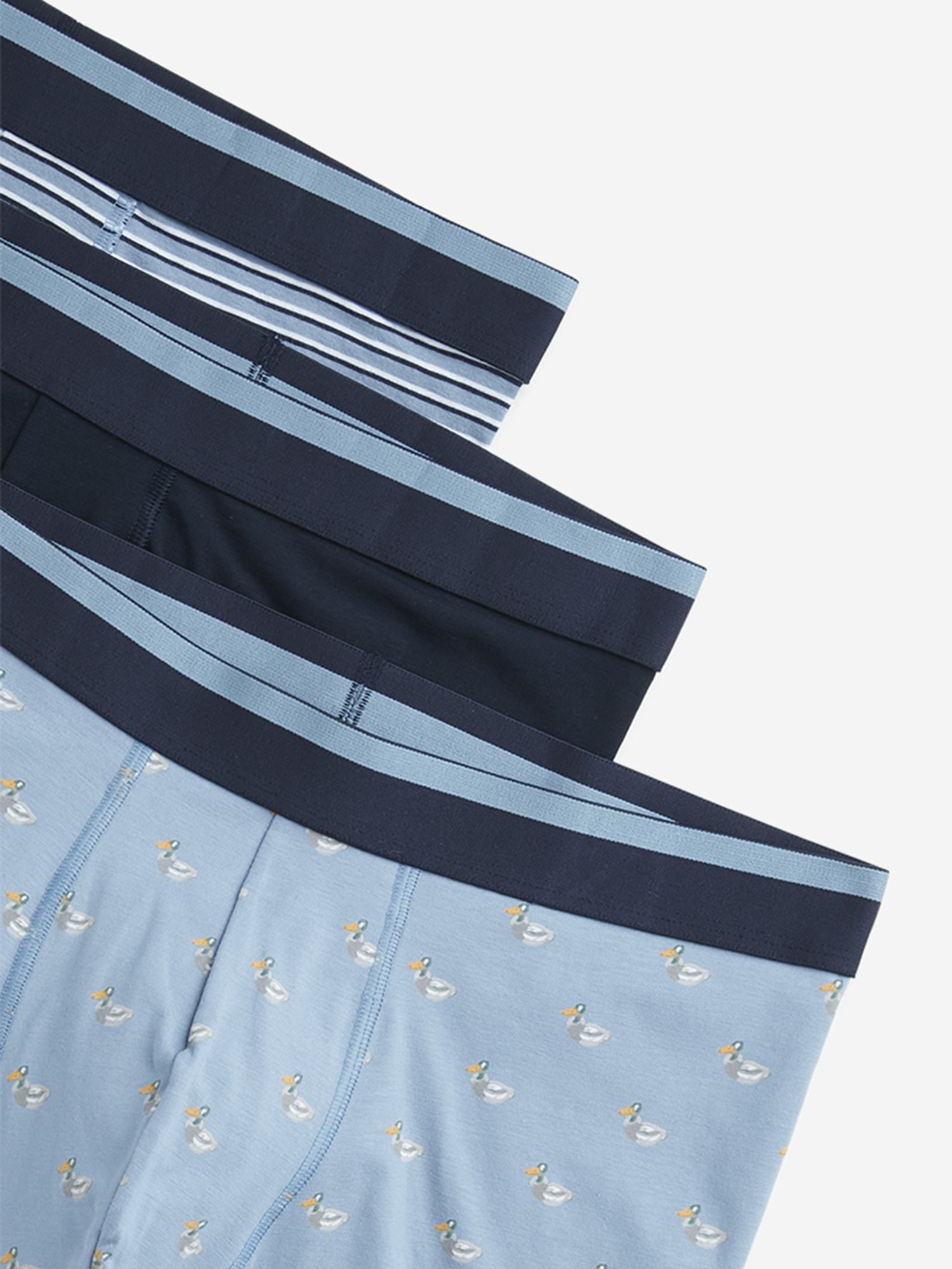 WES Lounge by Westside Blue Solid Cotton Blend Trunks - Pack of 3