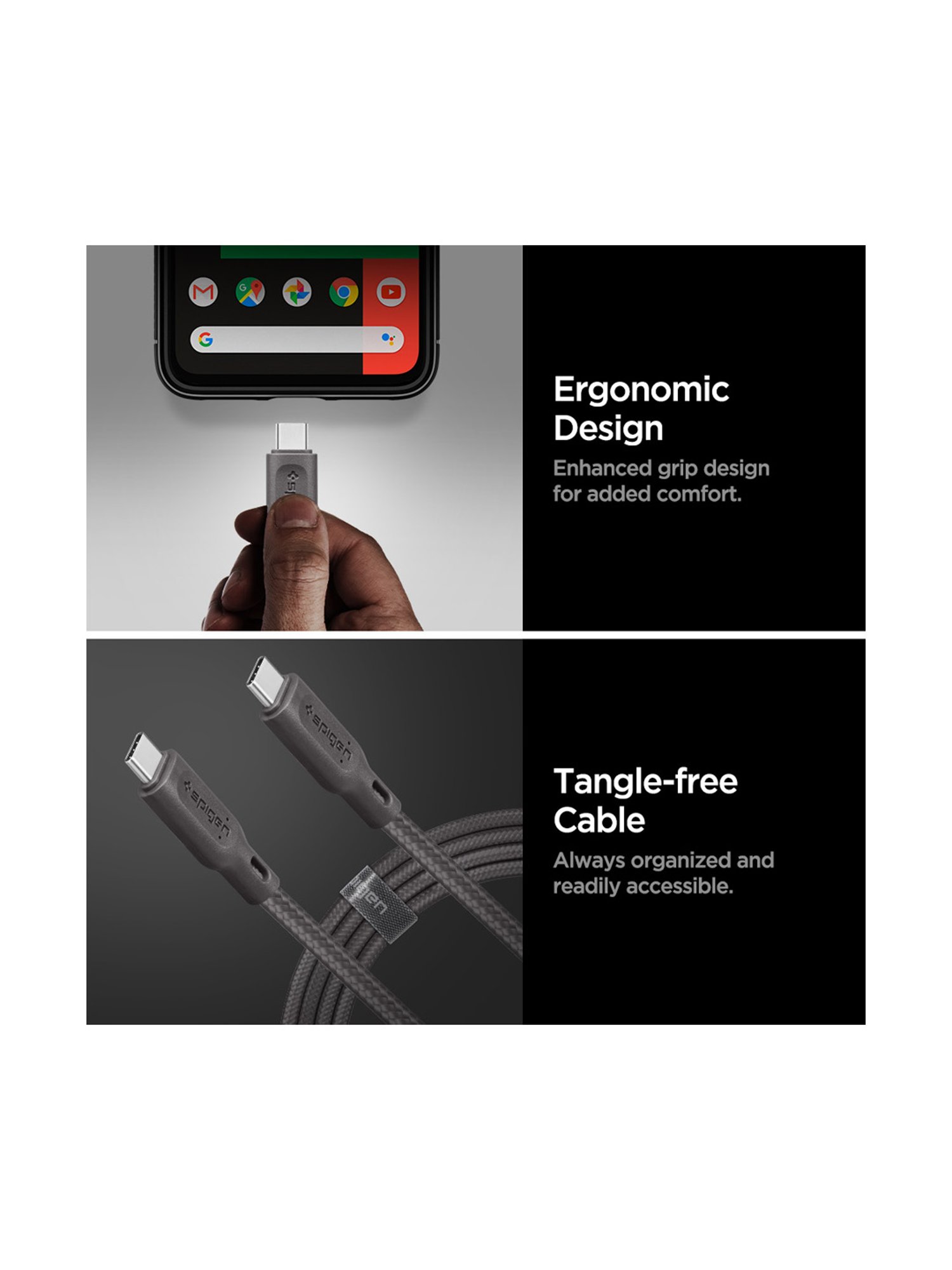 Spigen Essential C11C1 USB-C to USB-C 2.0 Cable (1.5m) - Gunmetal