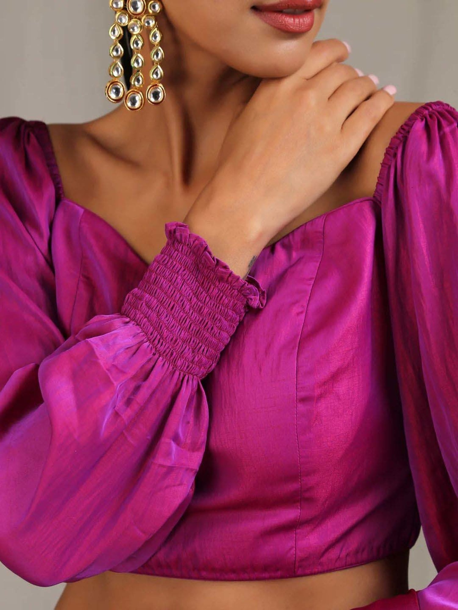 Swtantra Purple Plain Readymade Blouse