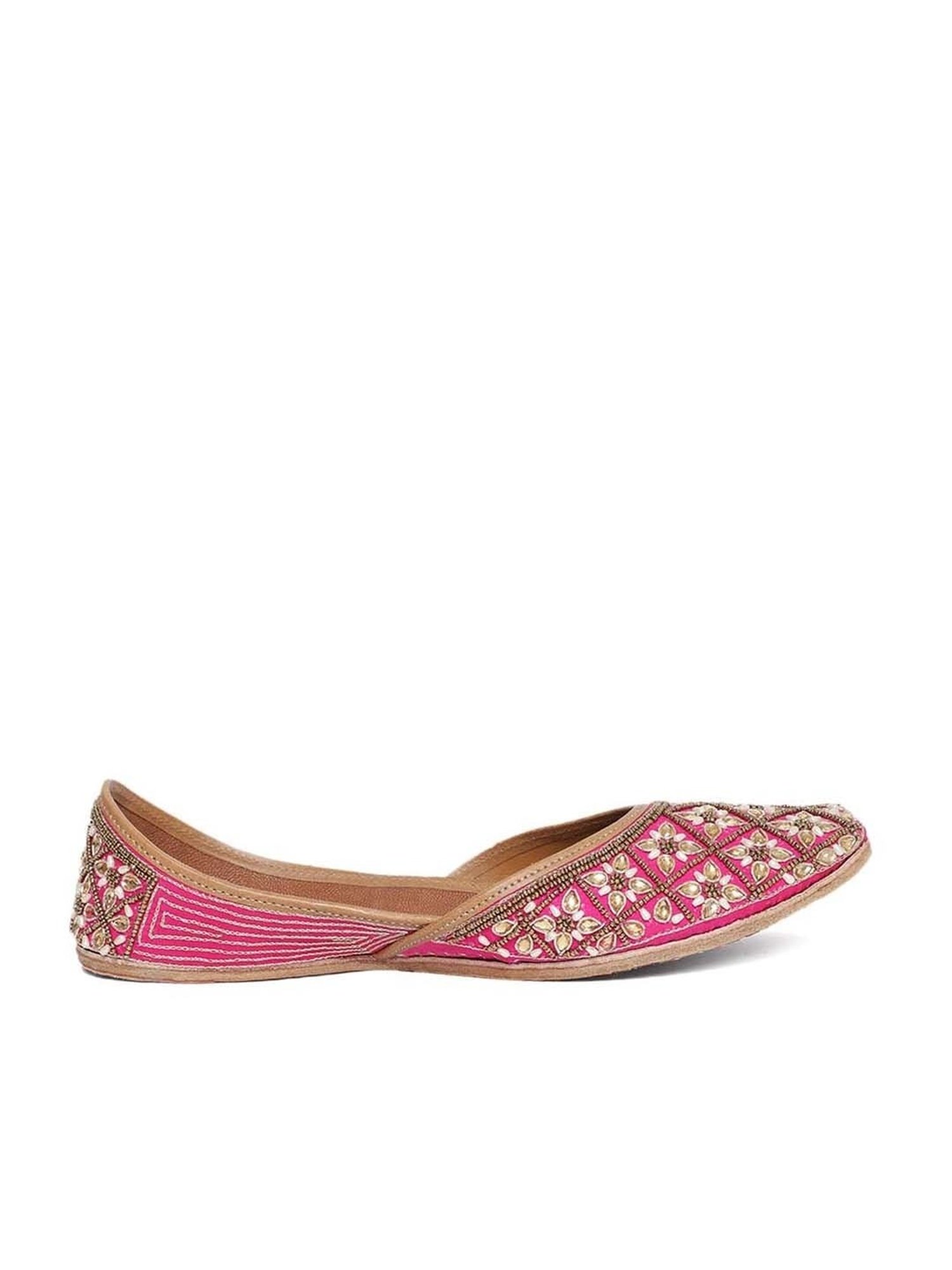 Glam Story Women's Pink Ethnic Juttis