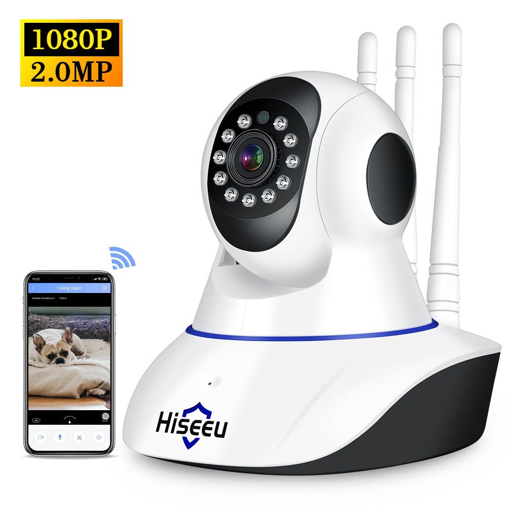 Hiseeu 1080P Wireless WIFI Pan Tilt HD IP Camera 2.0MP 1/2.7&rdquo; CMOS 3.6mm Lens Support PTZ Two-way Audio Night Vision Phone APP Control Motion Detection TF Card