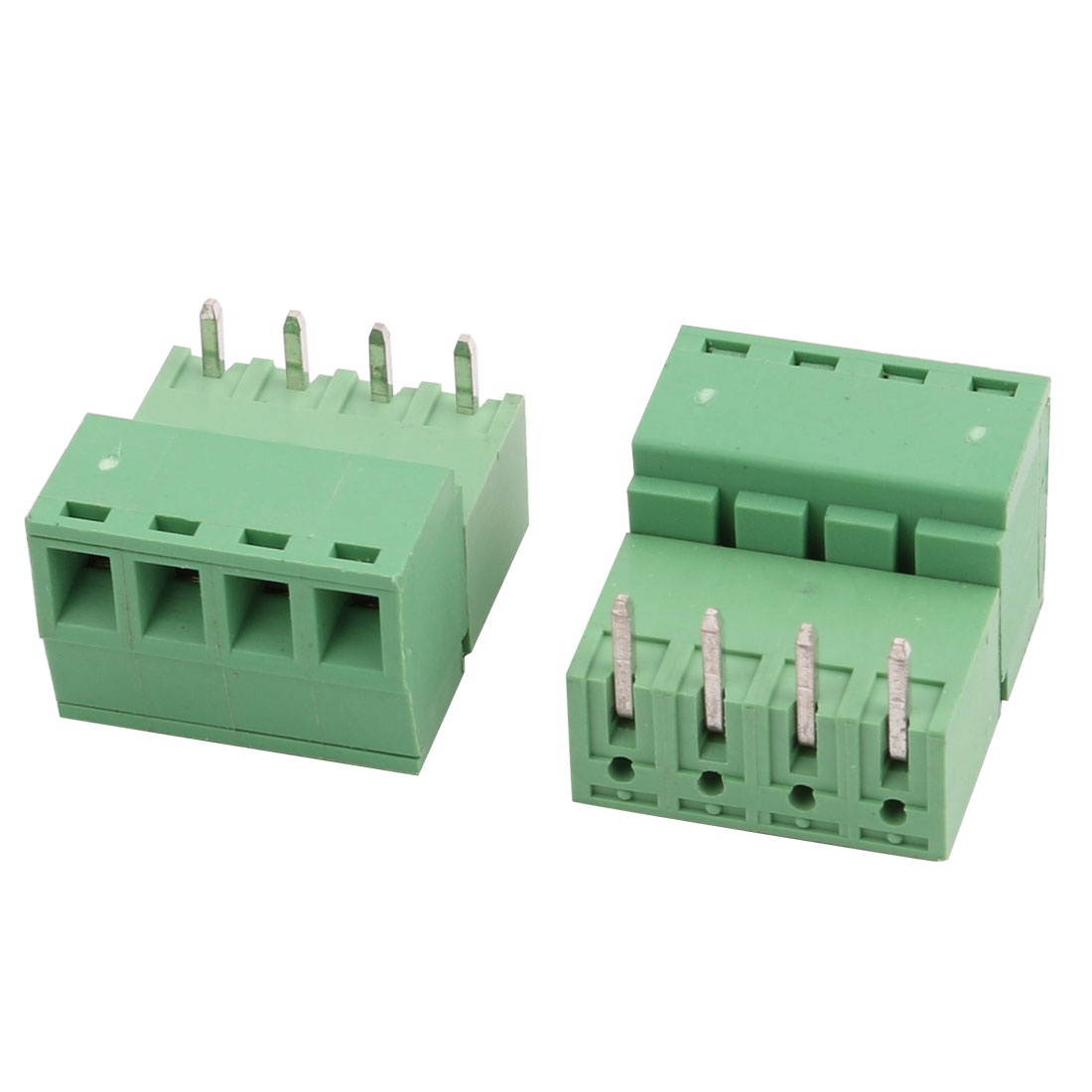 5 Sets 300V 8A 3.81mm Pitch 4P Male Female PCB Screw Terminal Block Connector Green
