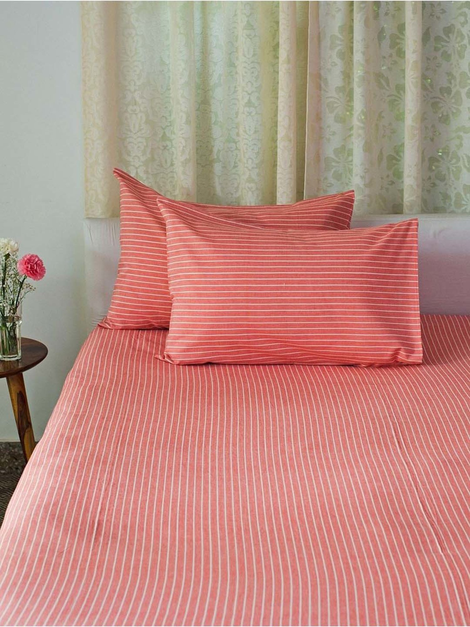 Fabindia Coral Cotton 92 TC Single Bed Sheet With Pillow Cover