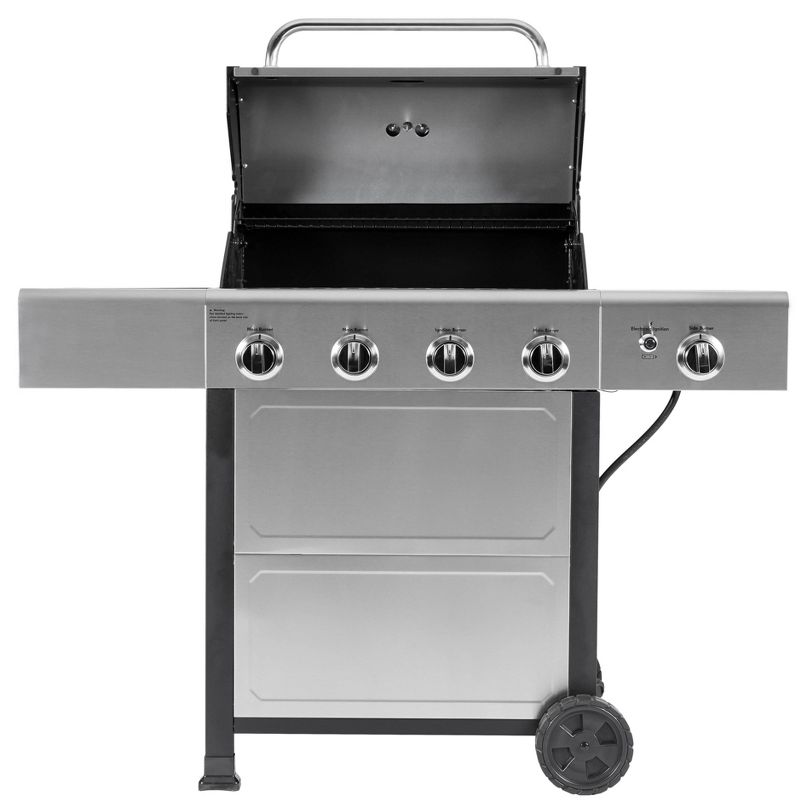 Kenmore 4-Burner Open Cart Grill with Side Burner 40406SOL-SE Stainless Steel/Black