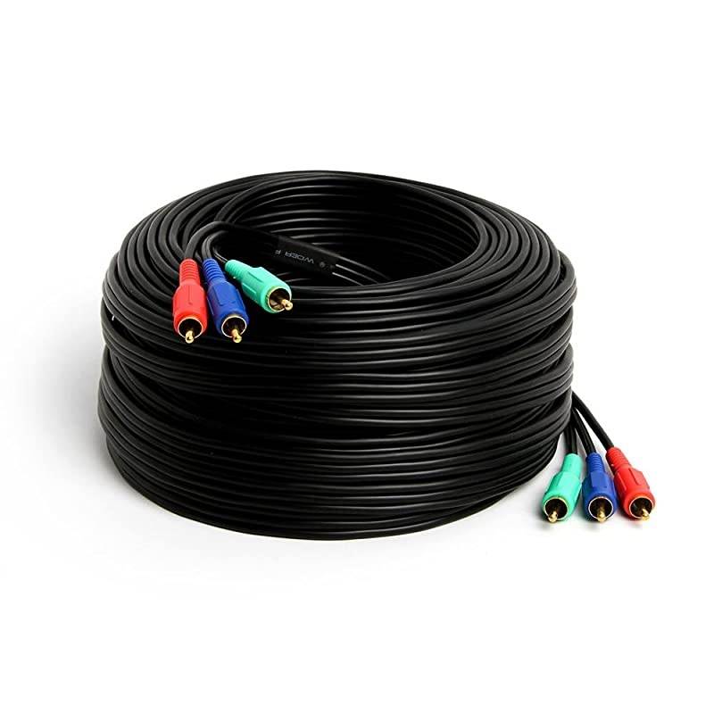 3RCA Male to 3RCA Male RGB Component Video Cable for HDTV 100 Feet