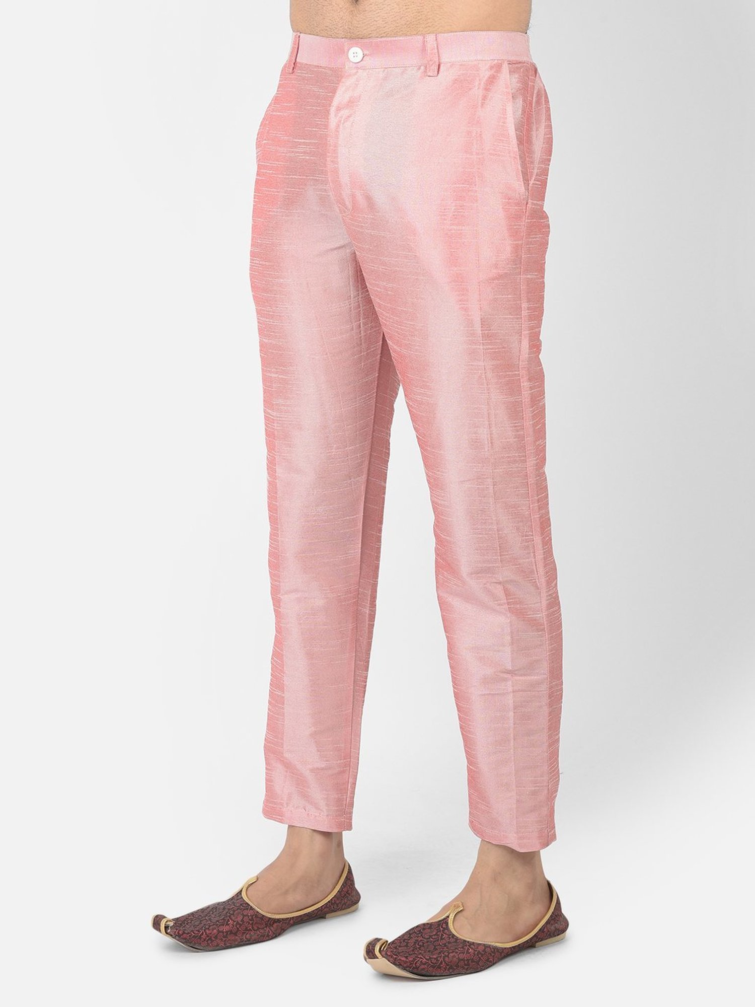 Deyann Pink & White Regular Fit Embroidered Kurta Set With Jacket