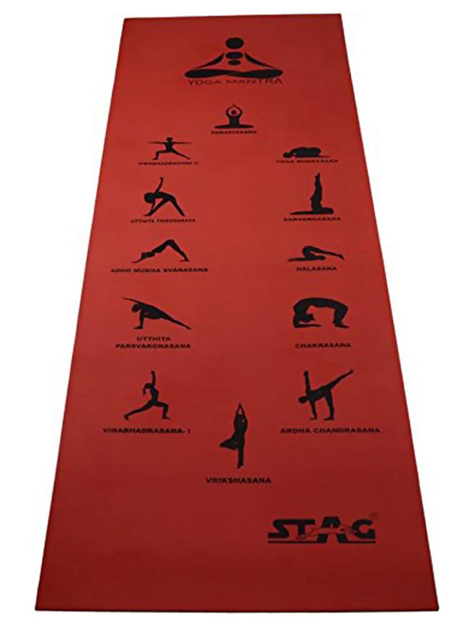 Stag Global Anti-Slip Yoga Mat (Red) Size - 6X2 Ft