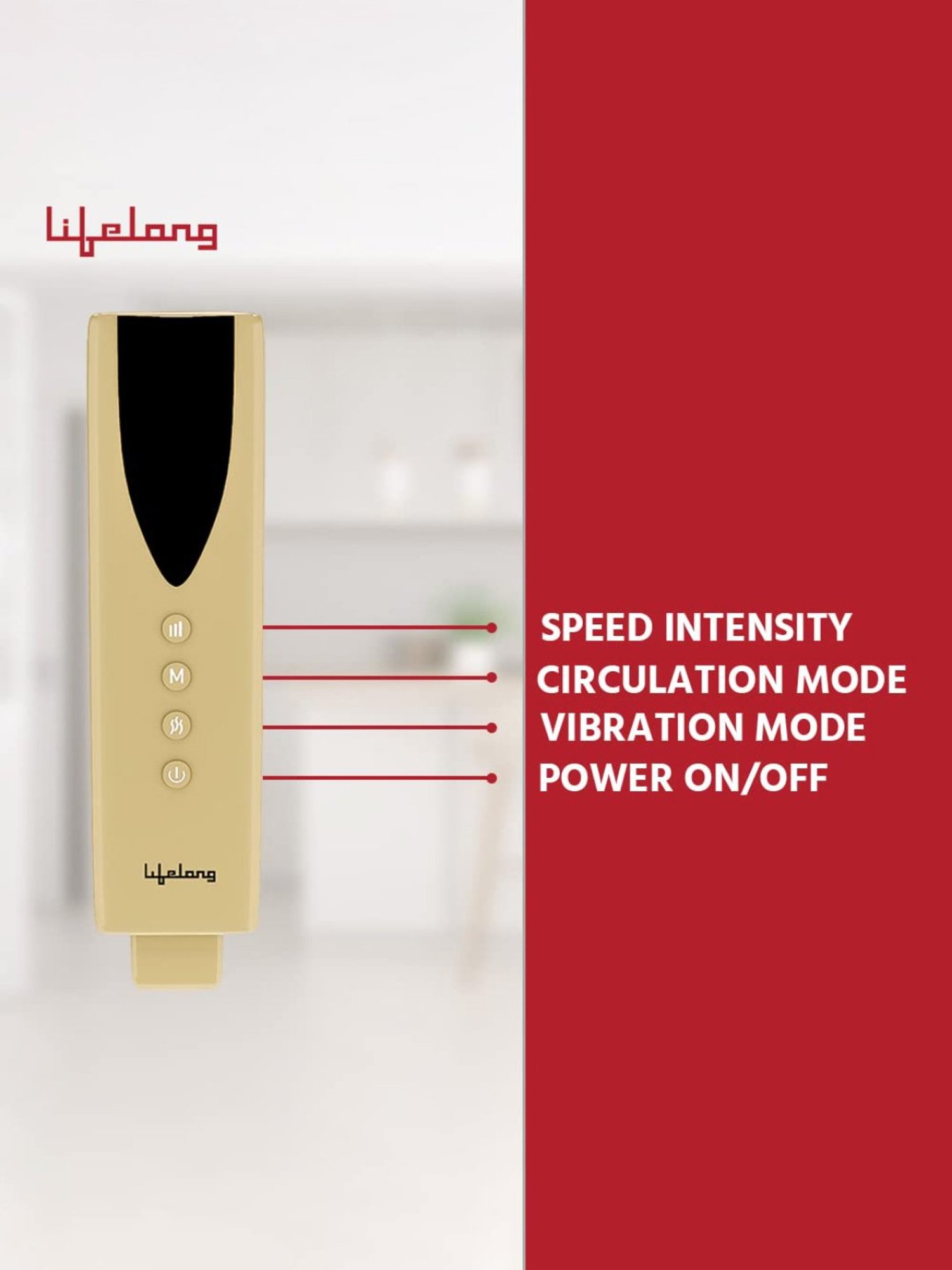 Lifelong LLM531 Rechargeable Air Pressure Massager for Calves with Heat and Vibration (Beige)