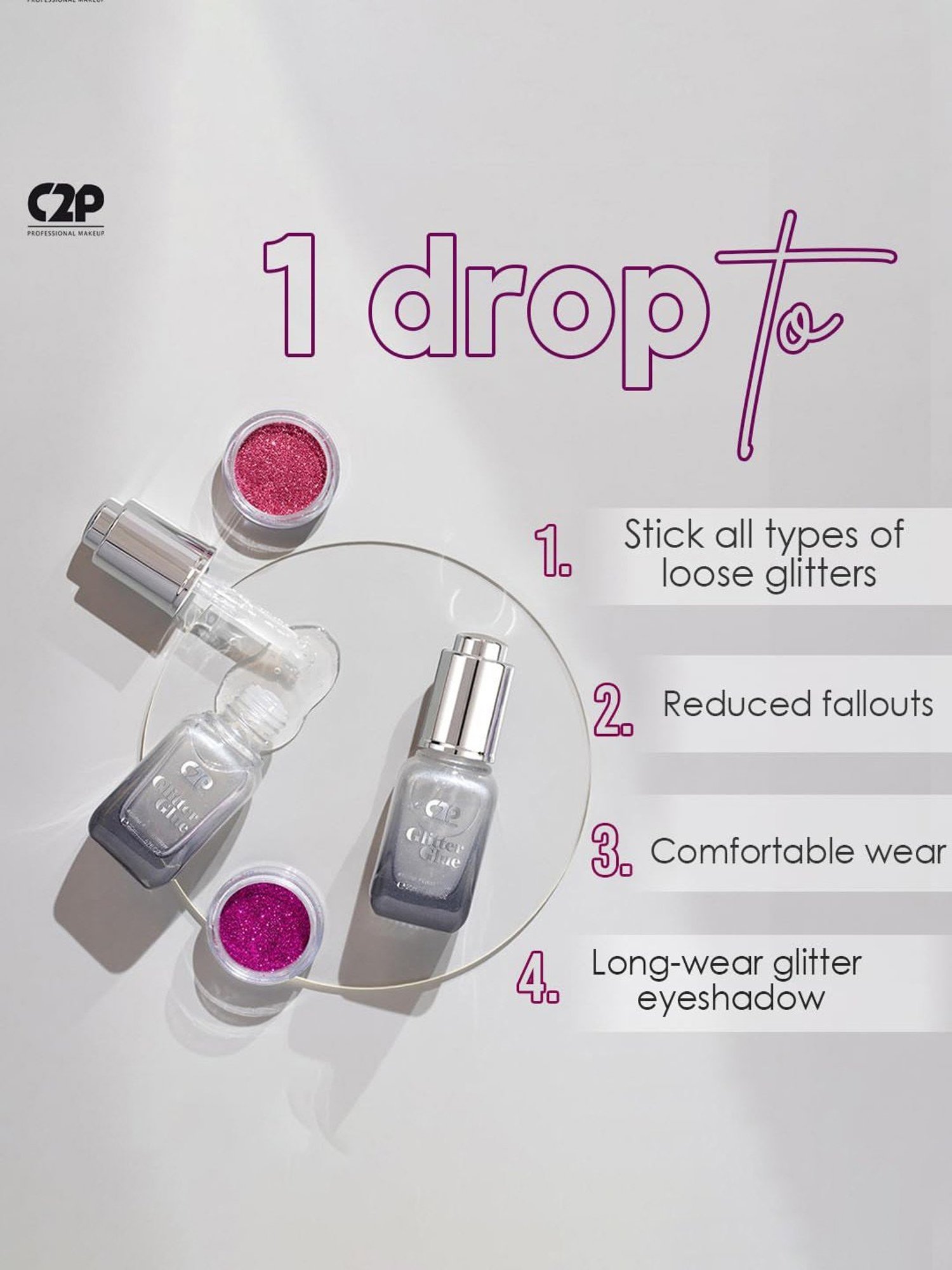 C2P PROFESSIONAL MAKEUP Glitter Glue - 20 ml