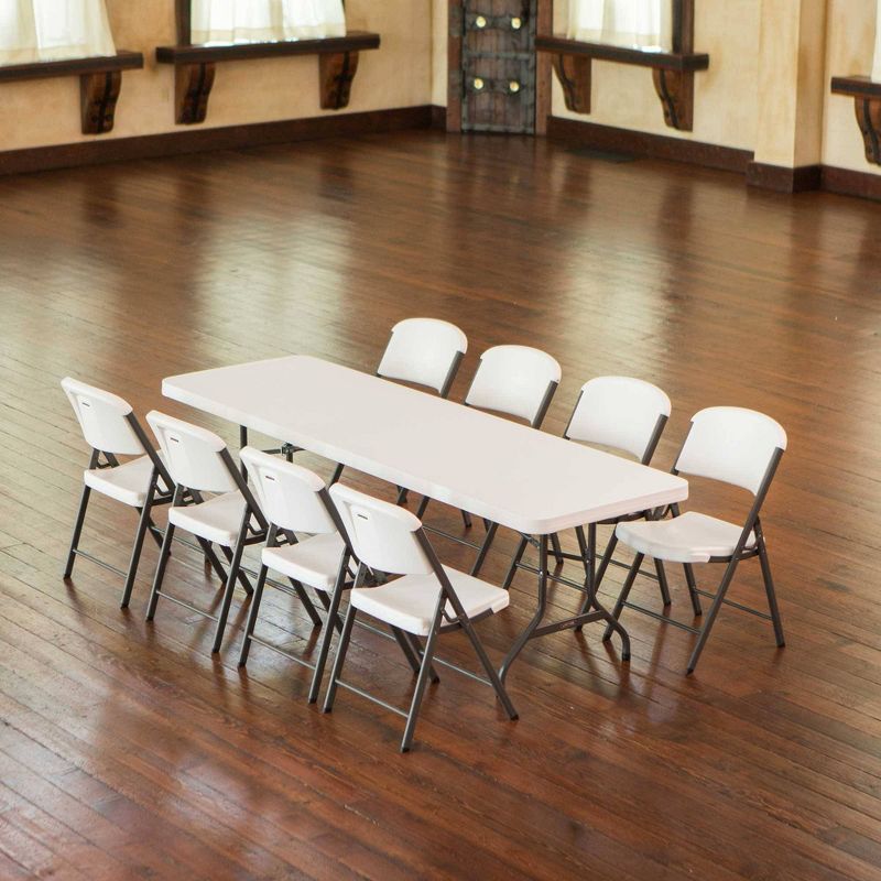 Folding Table with 8 Chairs White - Lifetime