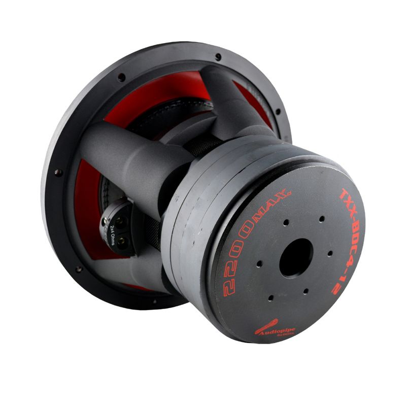 AudioPipe TXX-BDC4-12D 12 Inch 2,200 Watt High Performance Powerful Dual 2 Ohm DVC Vehicle Car Audio Subwoofer Speaker System, Black