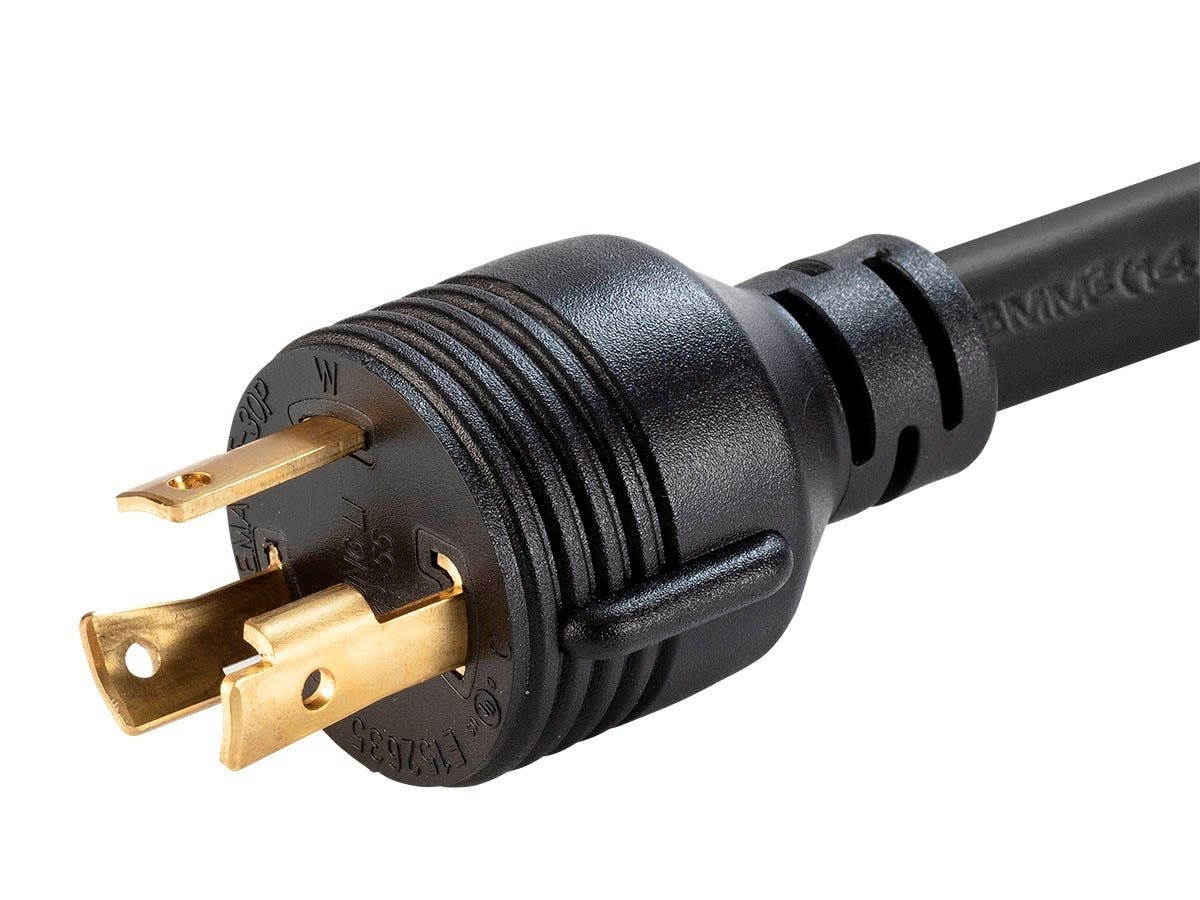 Monoprice Heavy Duty Extension Cord - Locking Connectors - 15 Feet - Black, NEMA L5-30P to NEMA L5-30R, 10AWG, 30A, SJT, 125V