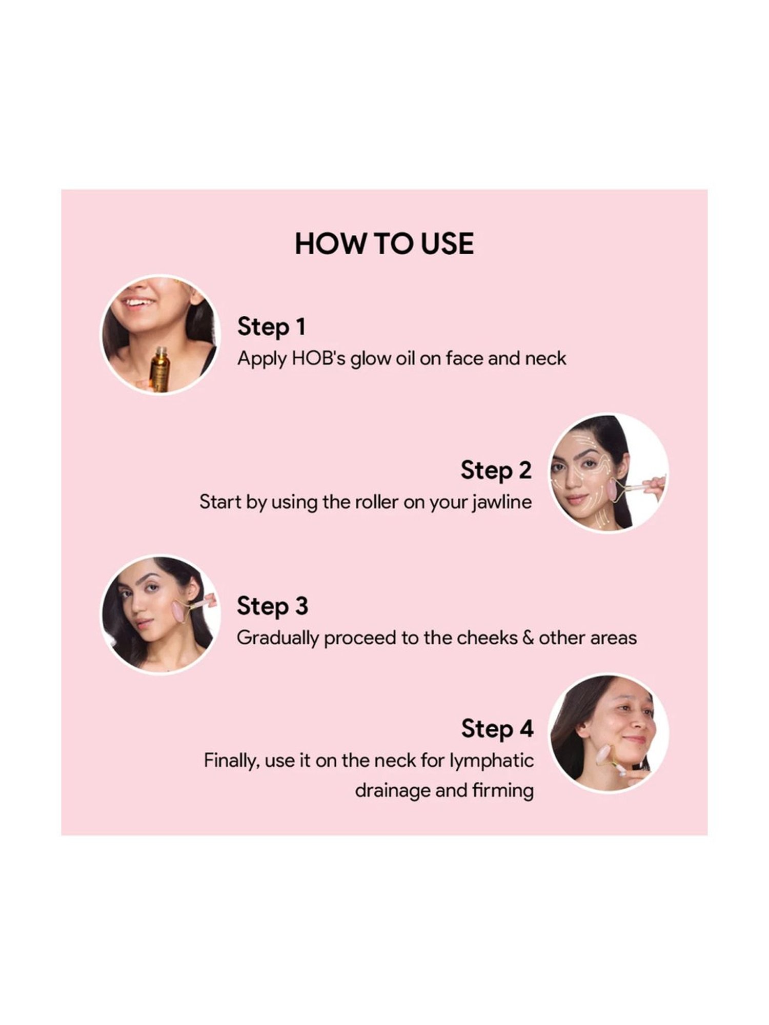 House of Beauty Rose Quartz Roller Kit - 3 Pieces