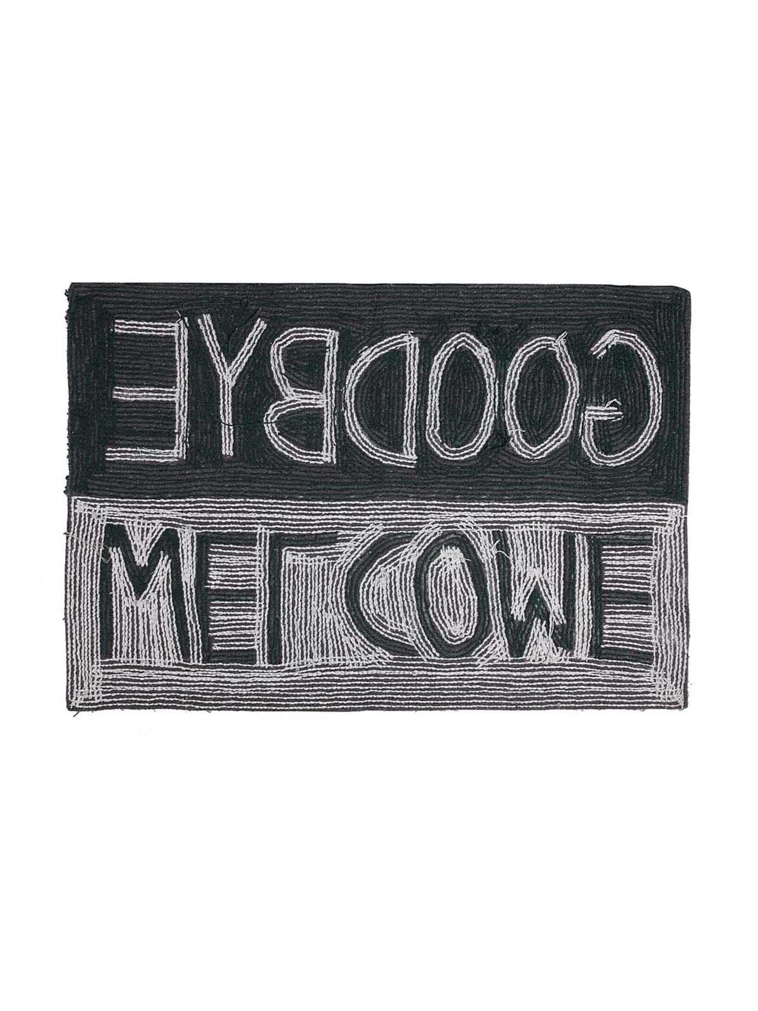 HOSTA HOMES Grey & Green Cotton Anti-Skid Door Mat - Set of 1