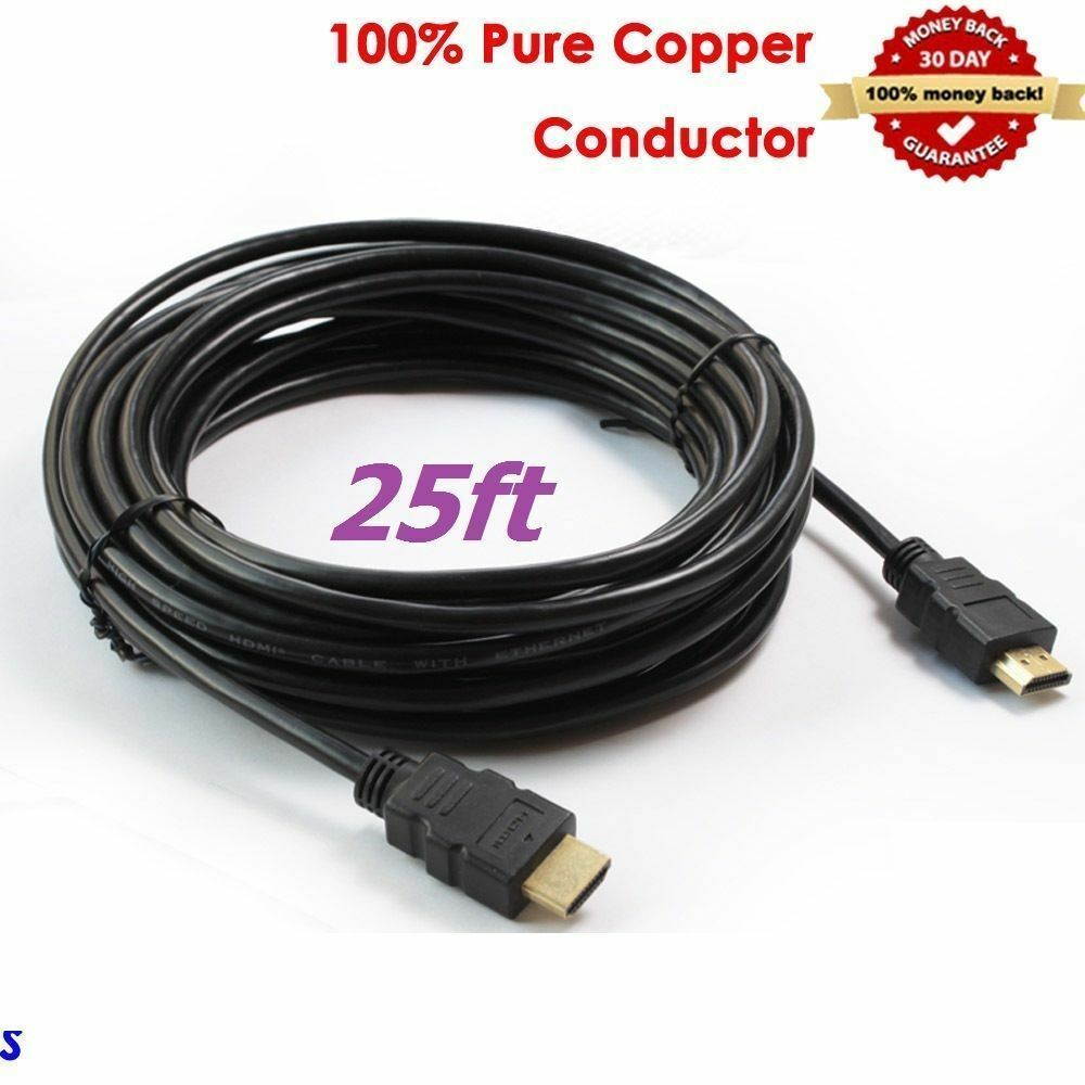 Premium HDMI Cable 6ft 10ft 15ft 25ft 30ft 50ft 75ft 100ft Gold For HD TV lot Us